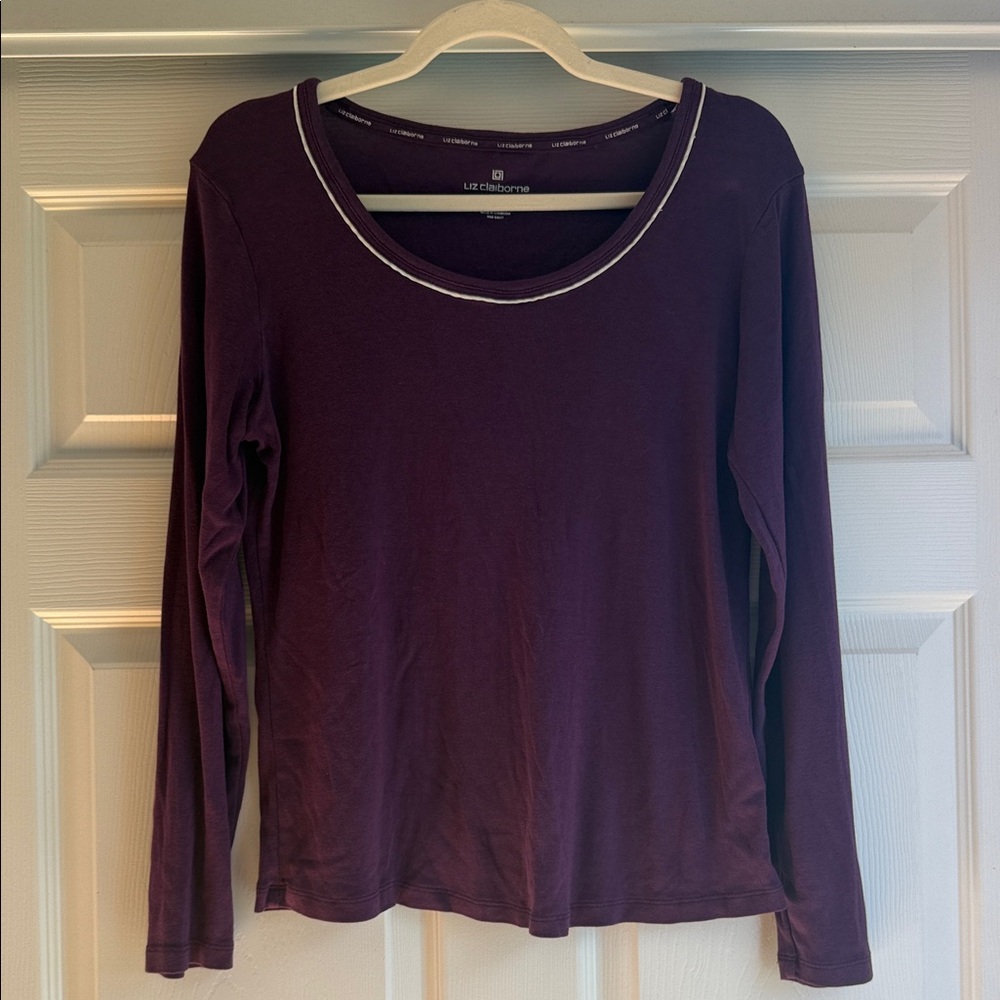 Liz Claiborne Deep Purple Long Sleeve Tee